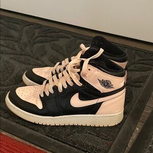 Jordan Black and Pink High-Top Sneakers